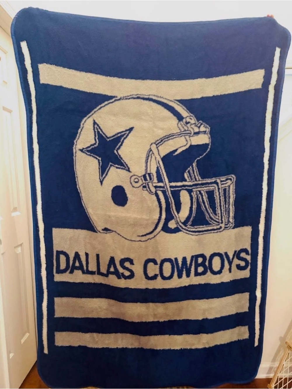 XL Vintage Dallas Cowboys NFL Throw Blanket Reversible 90s